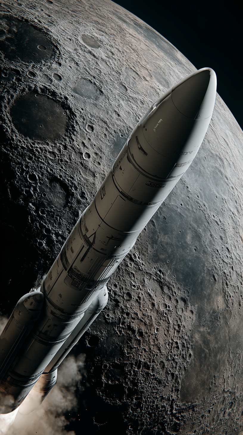 A missile is approaching the moon at high speed