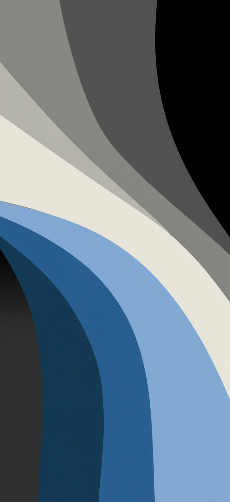 A flat minimal design wallpaper in black, grey, blue, and white colors