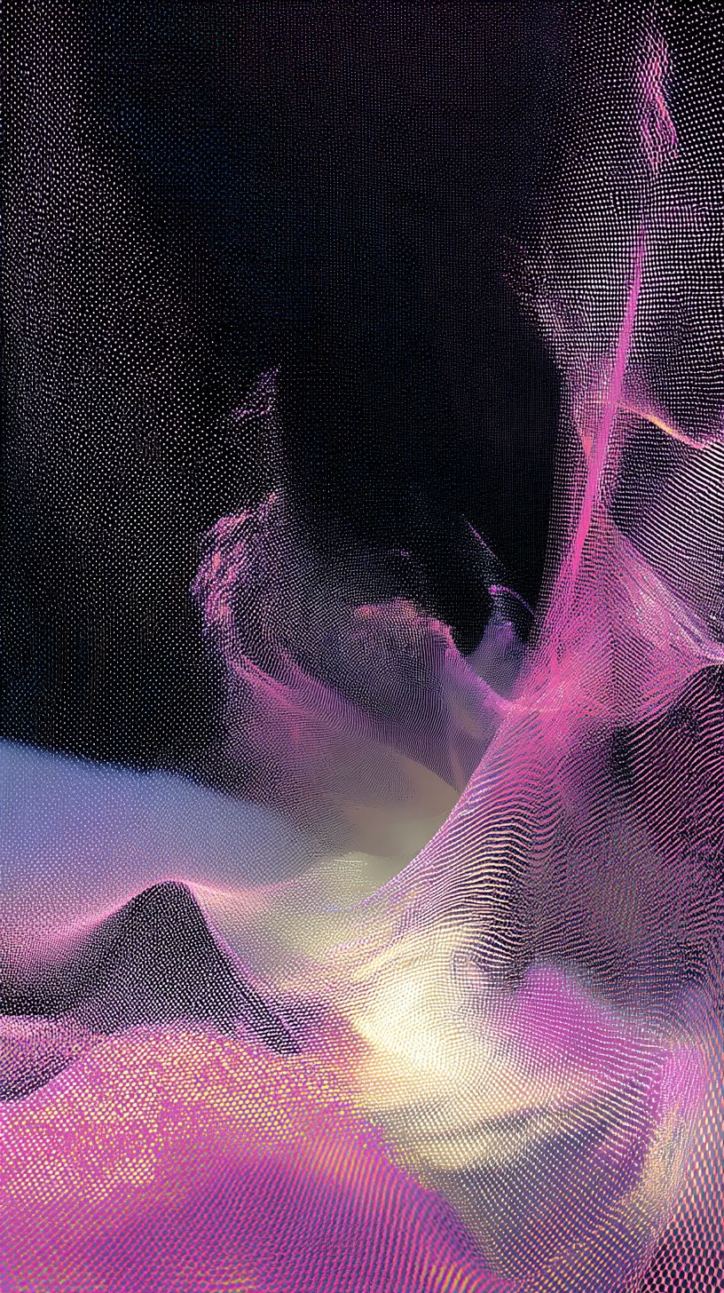 Descreve um campo sensorial alienígena preenchido com anseio e a essência do fluxo abstrato.