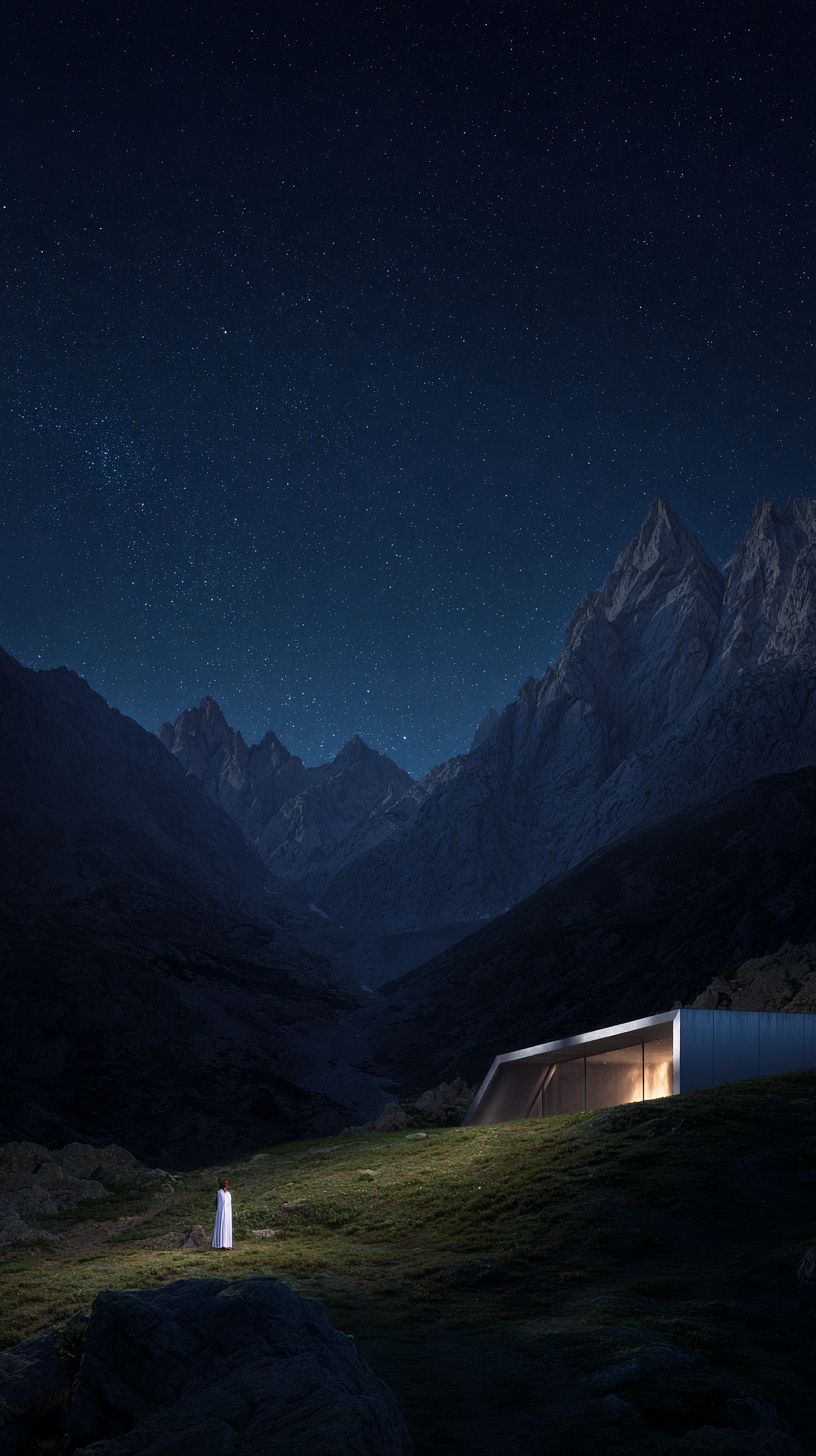 Una casa futurista minimalista diseñada por Norman Foster está incrustada en el exuberante terreno de los Alpes suizos