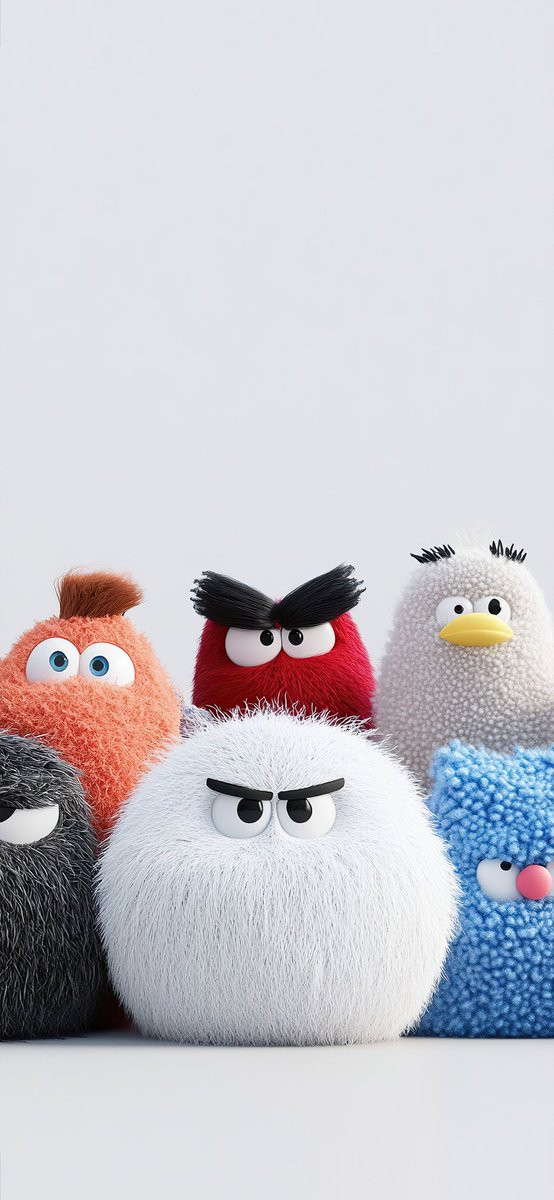 明るい灰色の背景に可愛いキャラクターが5つ