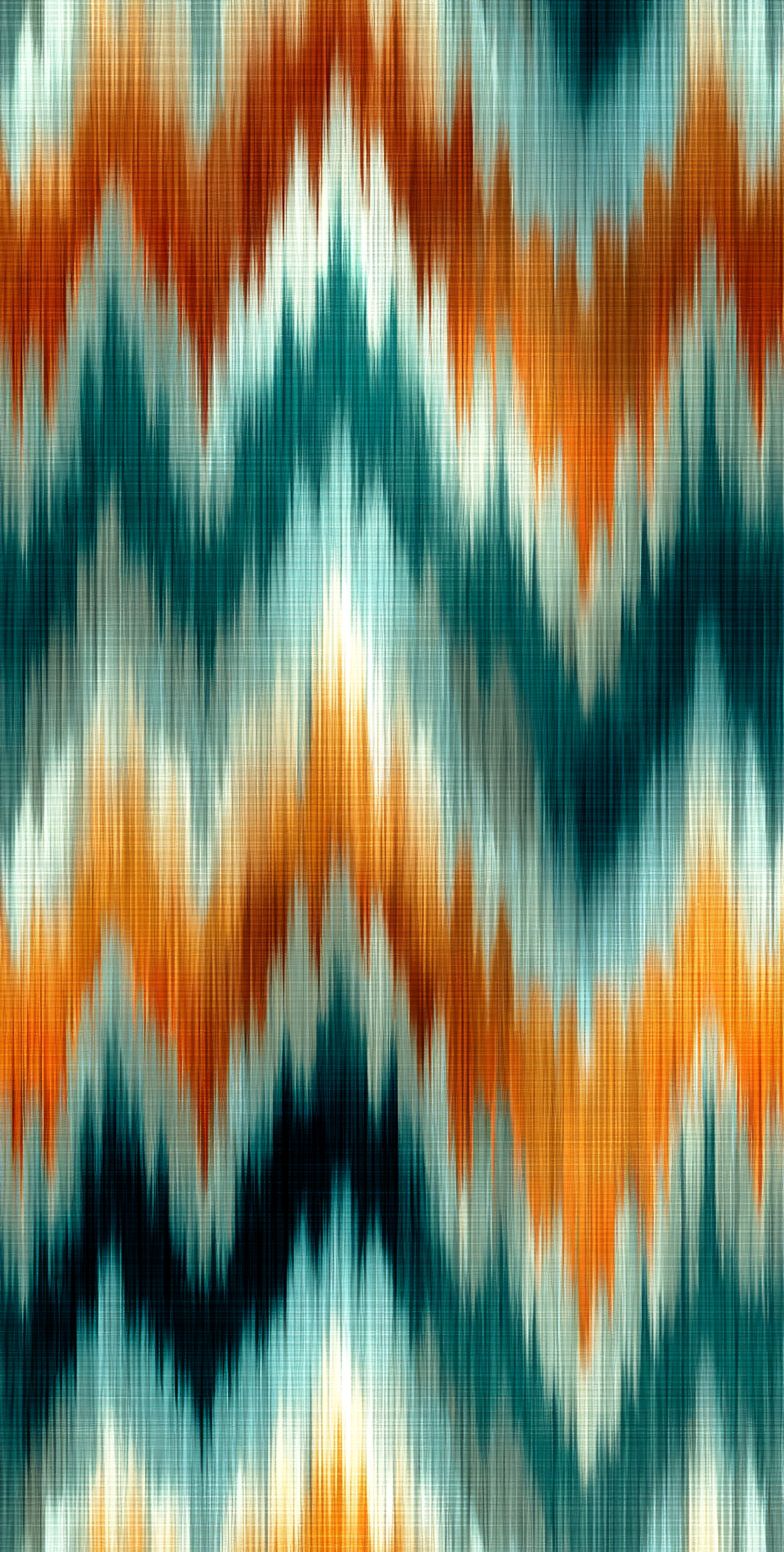 Lebendiges Ikat-Muster ist für Tapeten oder Stoff geeignet
