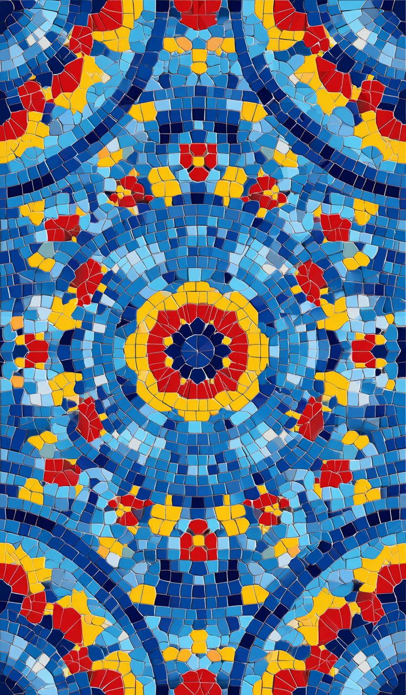 Patrón de mosaico colorido inspirado en diseños mediterráneos