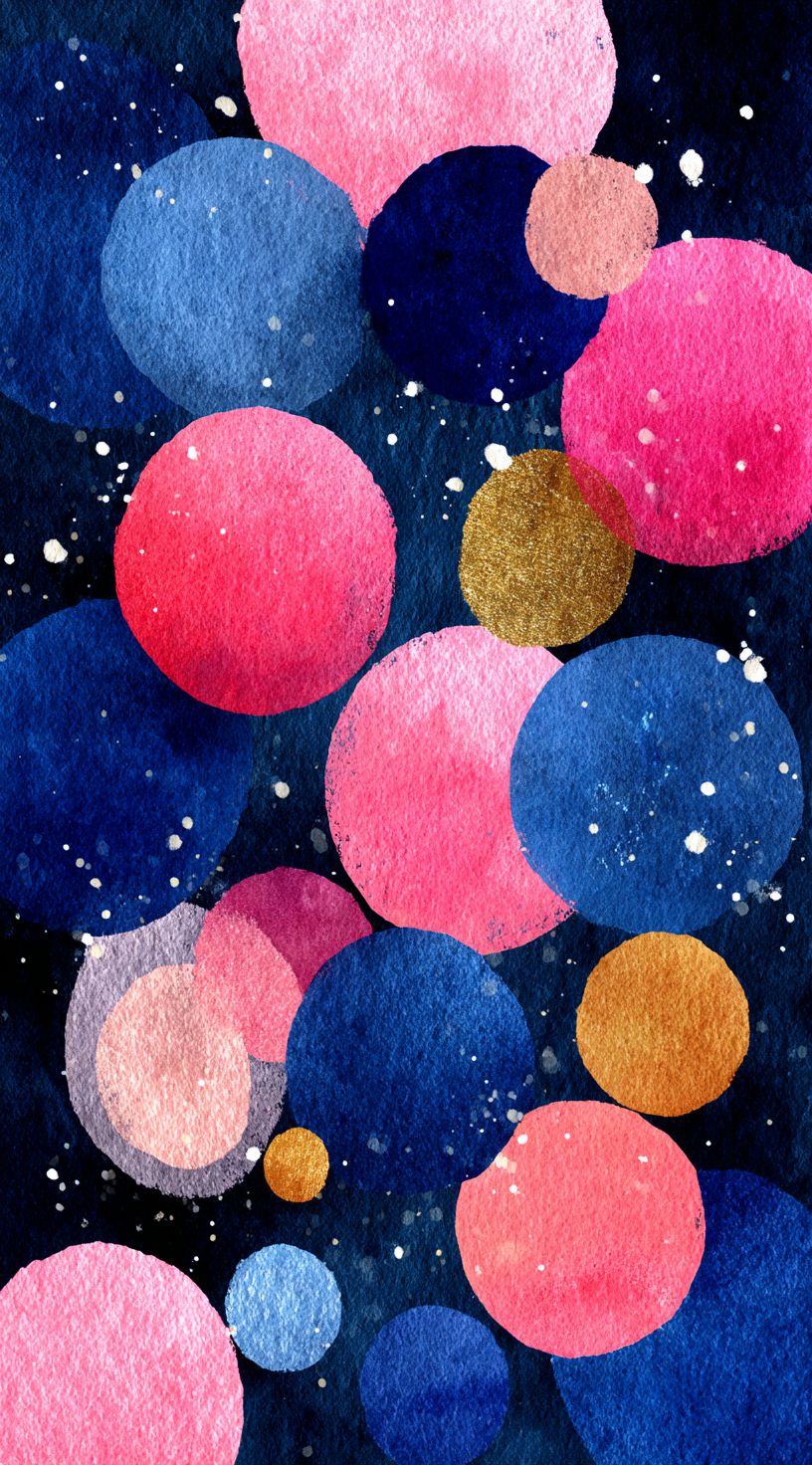 Patrón de lunares en azul marino y rosa pastel para papel tapiz o textil