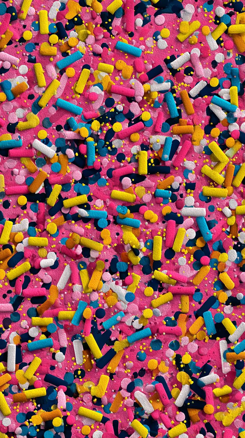 Padrão colorido de confete em cores brilhantes, ideal para papéis de parede para celular