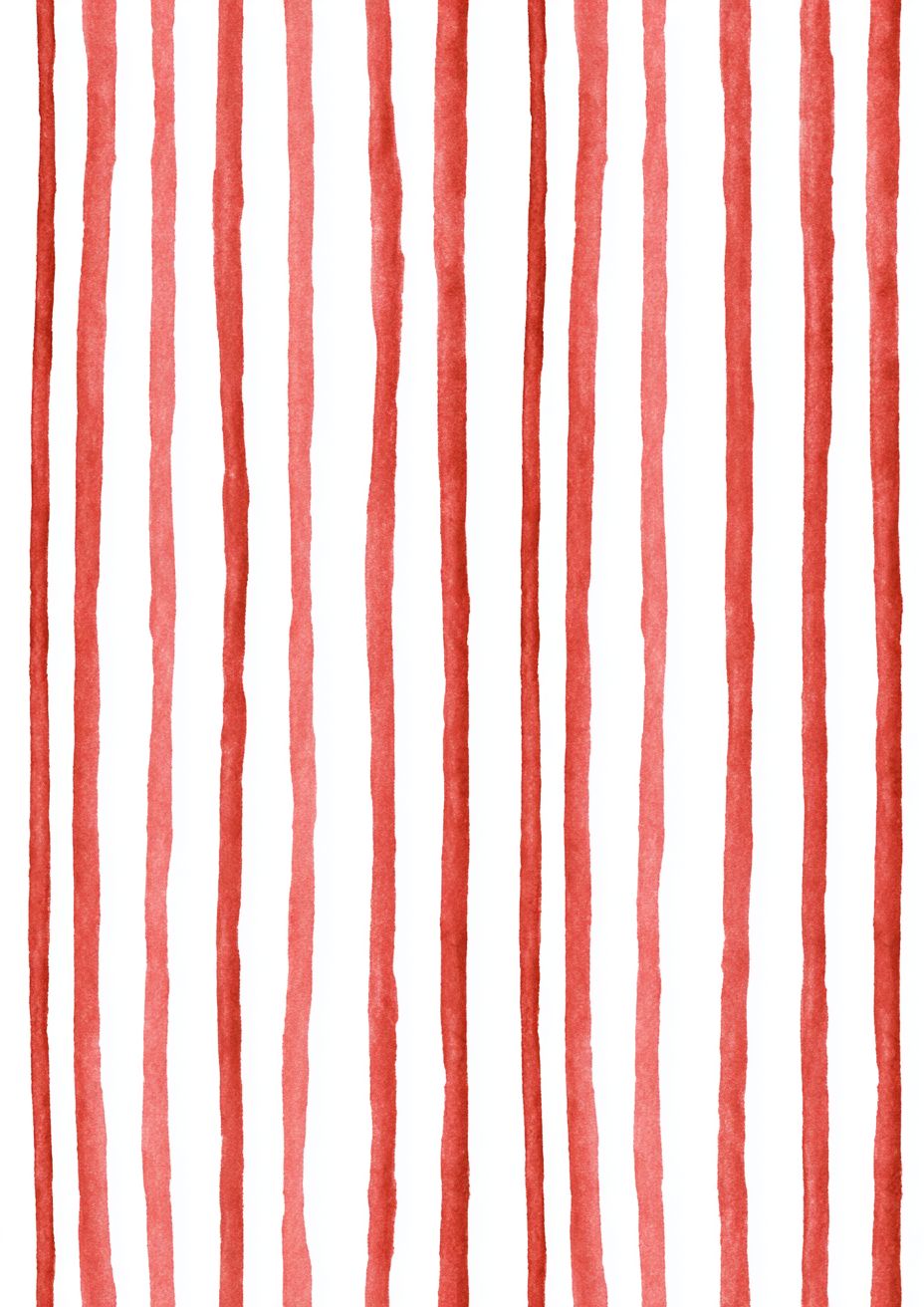 Motif de rayures rouges de Noël en aquarelle sur fond blanc dans le style MacKenzie-Childs