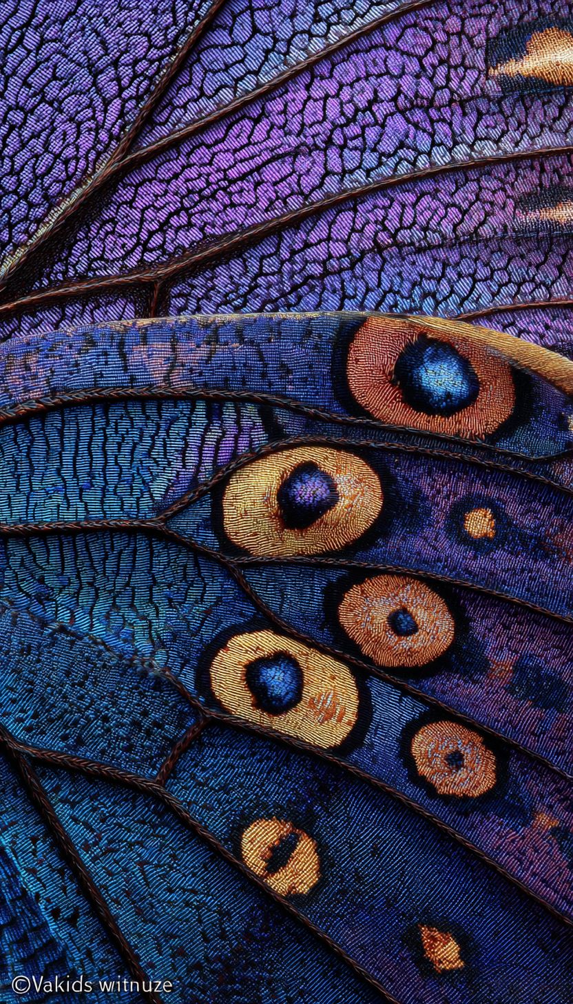 神秘の紫と青の蝶