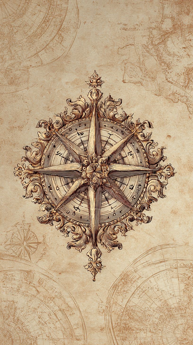 verziertes viktorianisches Kompassrosen-Design