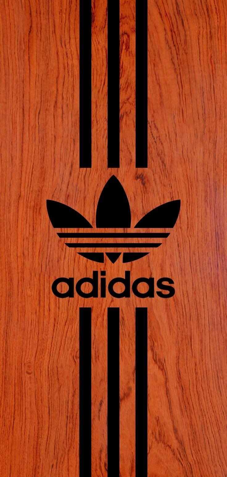 Adidas Trefoil wood grain logo HD wallpaper is perfect for retro sports trend lovers