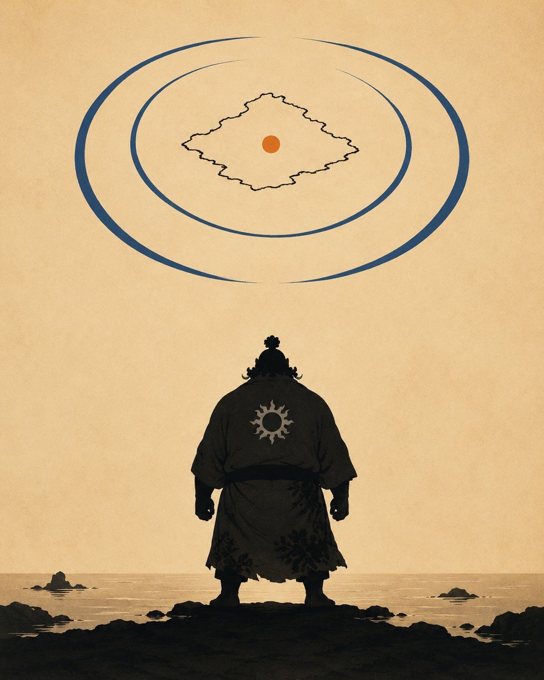 Silhouette art wallpaper features a character gazing at the universe