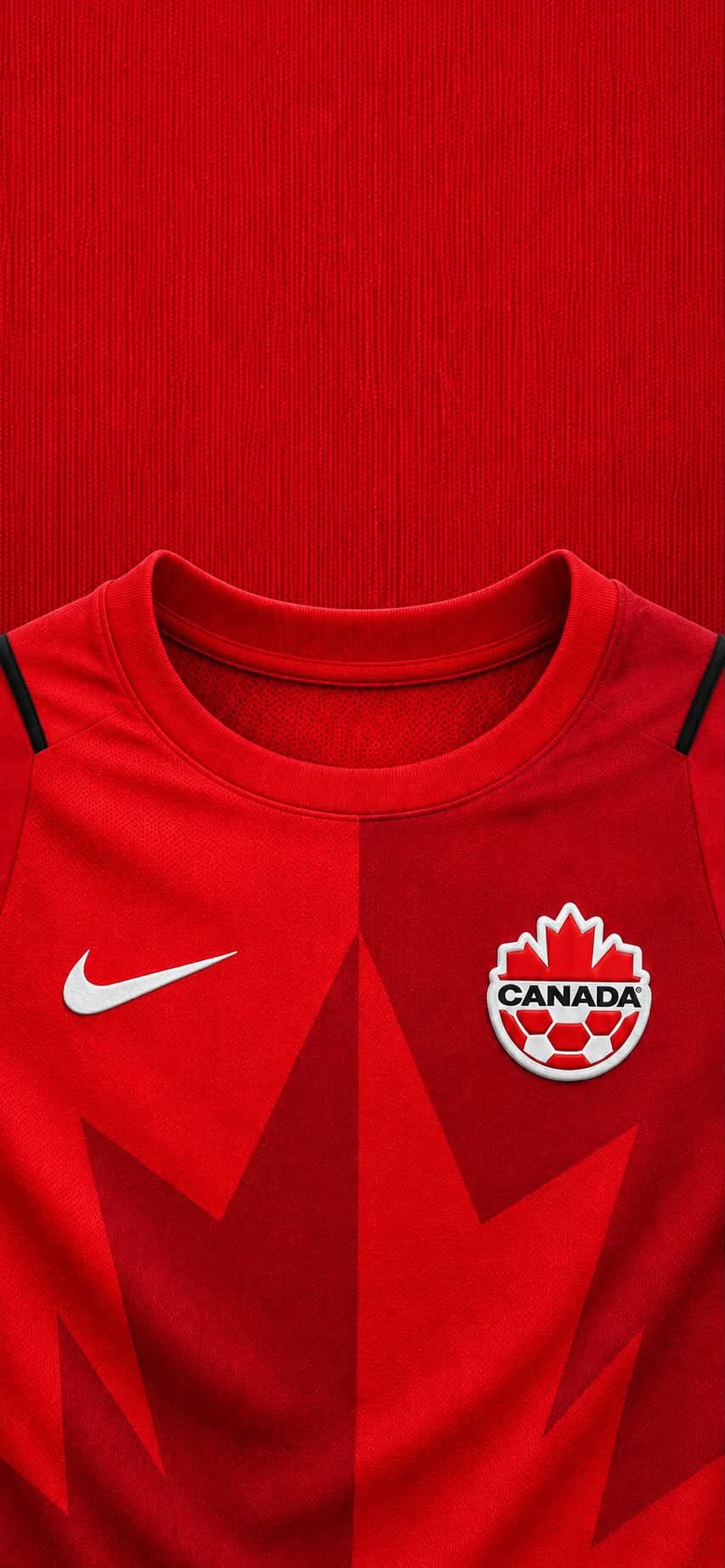 Showcasing a vibrant red Canadian national team soccer jersey