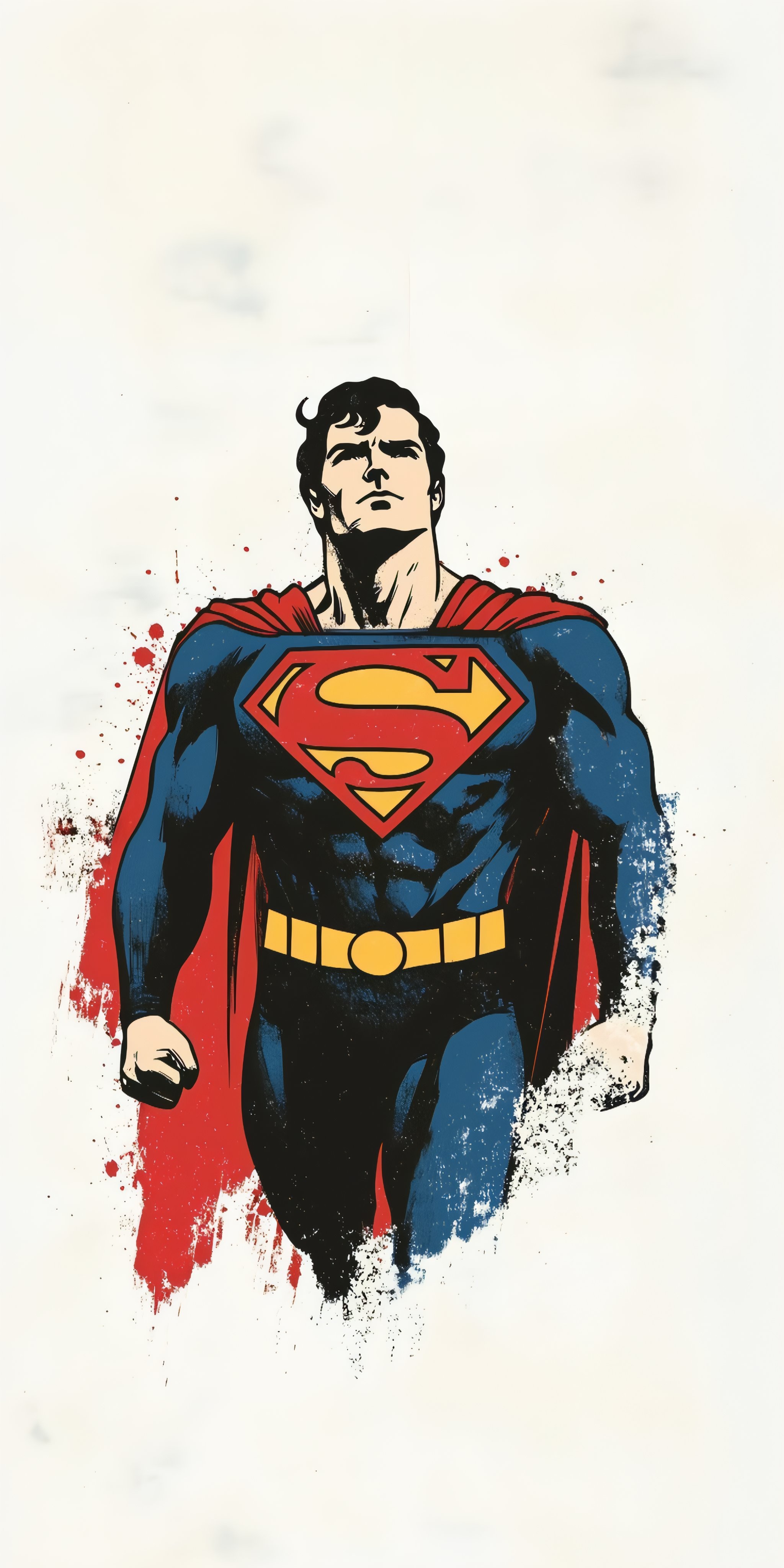 Superman schwebt im klassischen Look des Silberzeitalters mit kräftigen Farben