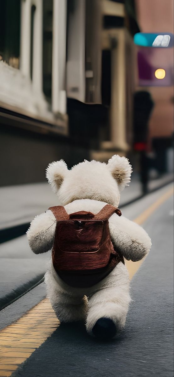 Fondo de pantalla de un osito de peluche blanco curativo