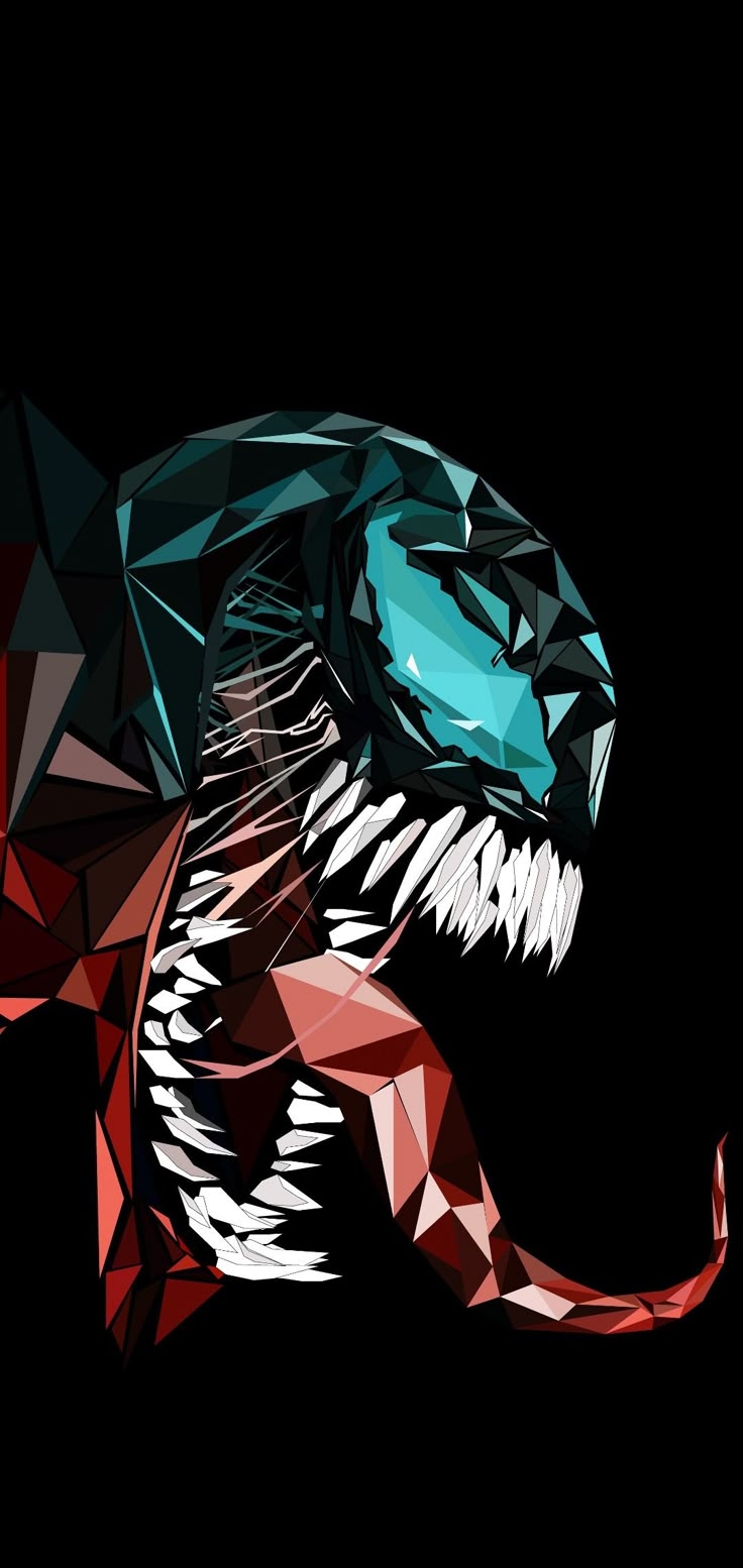 Venom low polygon phone wallpaper