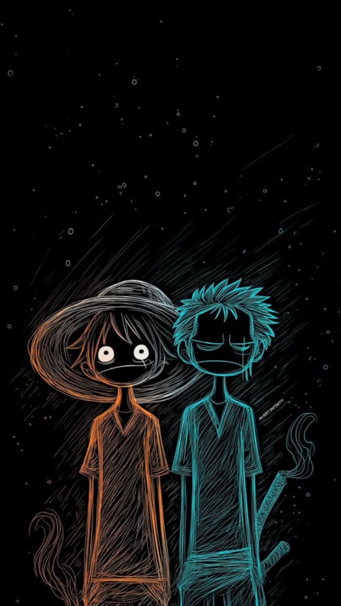 Esta obra apresenta duas figuras estilizadas de pé lado a lado, criando uma atmosfera introspectiva e ligeiramente surrealista