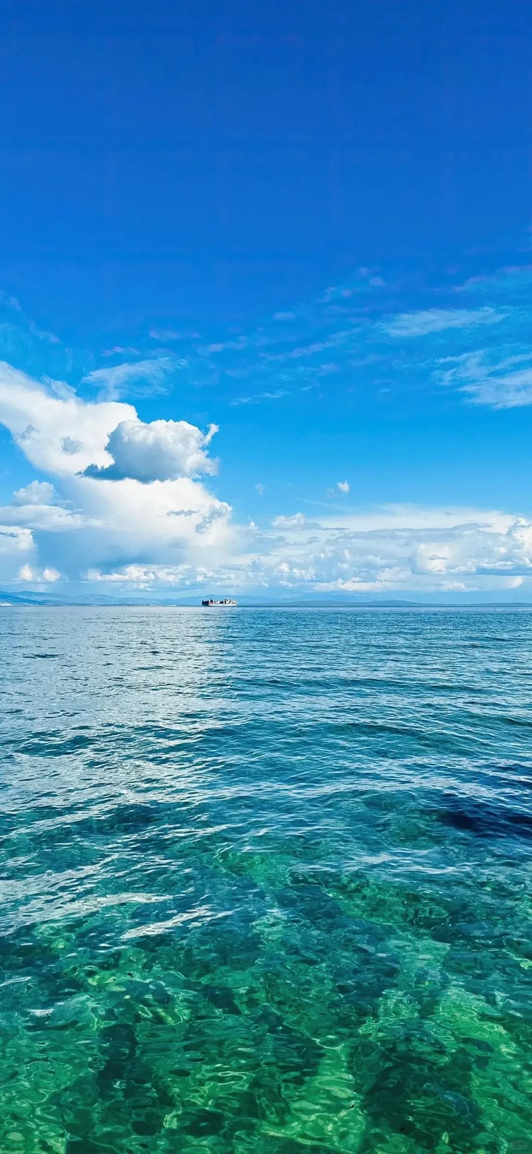 Fondo de verano de mar azul y cielo