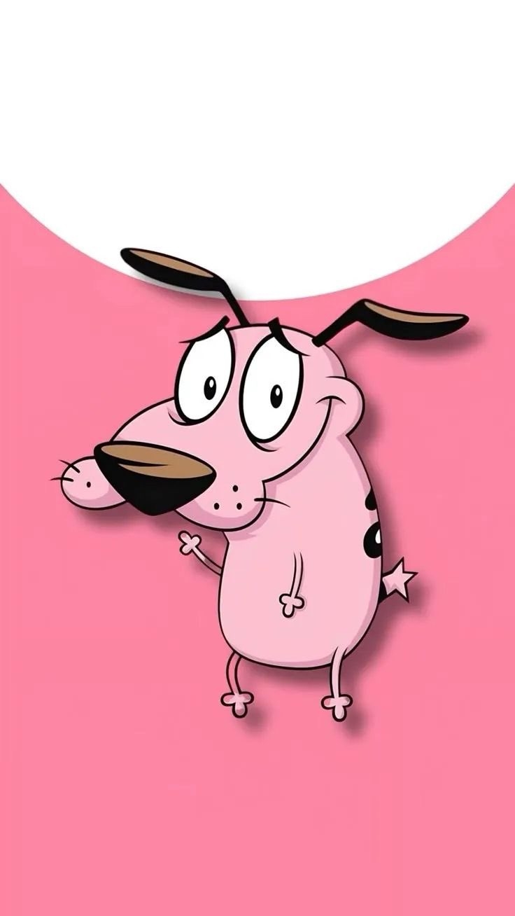 Cute healing wallpaper of pink dog