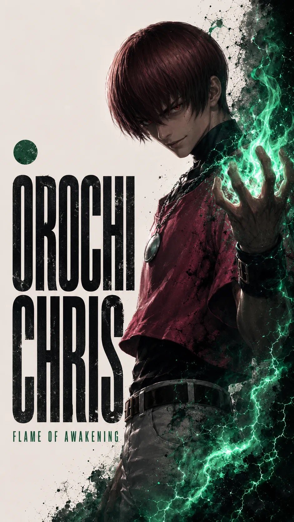 O papel de parede de Chris de The King of Fighters mostra sua pose despertada e aura sedutora