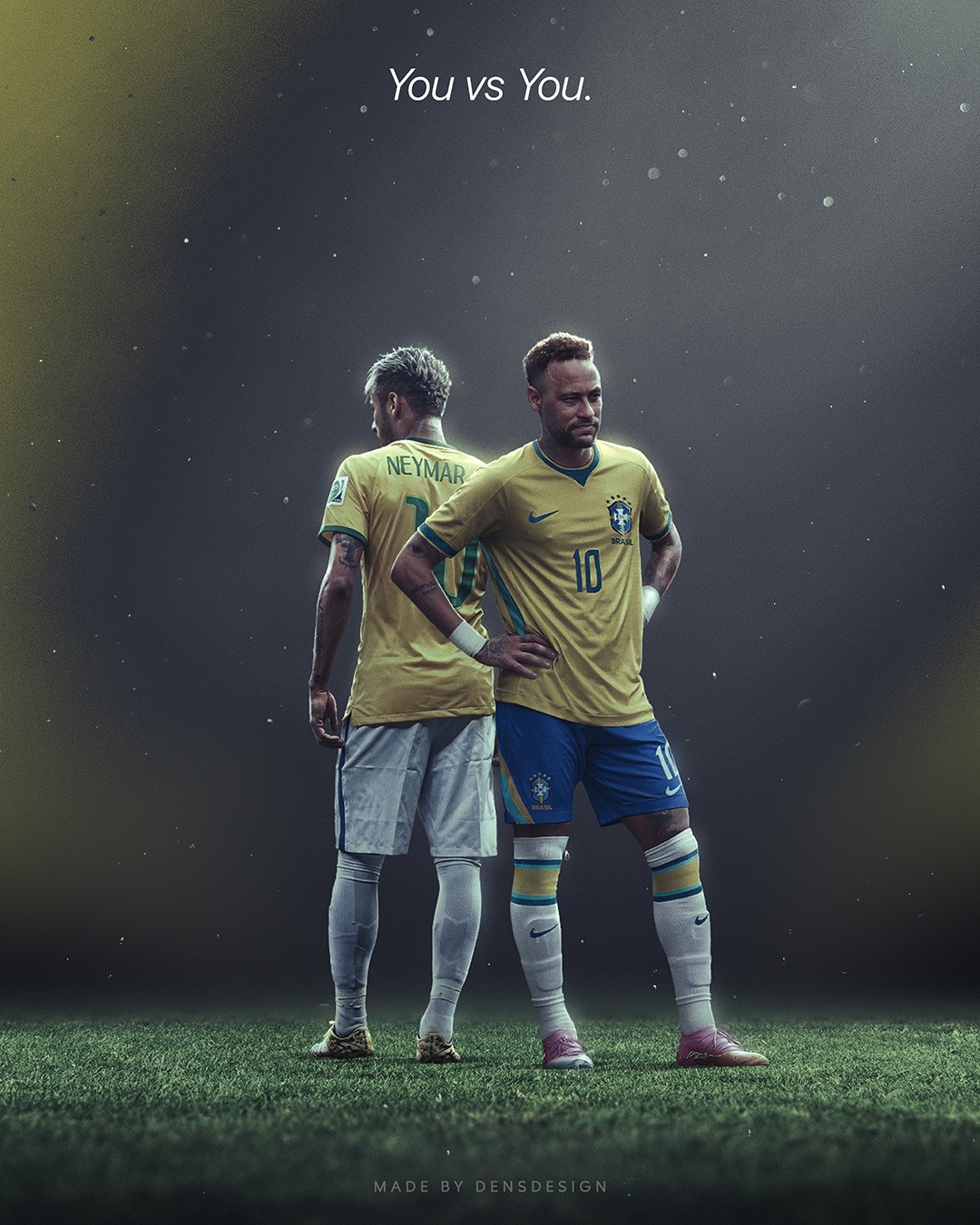 This is a sports edit showcasing Neymar's growth on a Brazilian soccer field