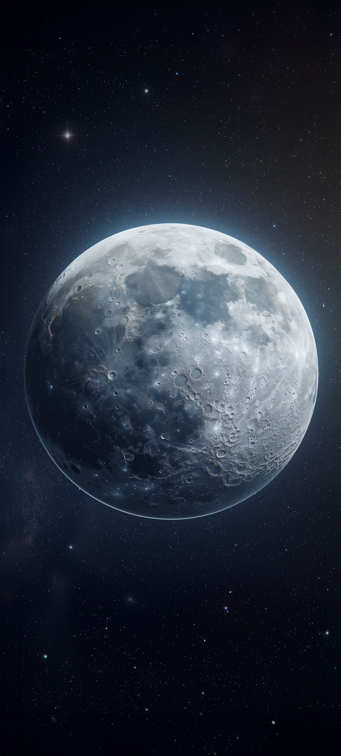 Ultra HD moon wallpaper showcases crater and star details
