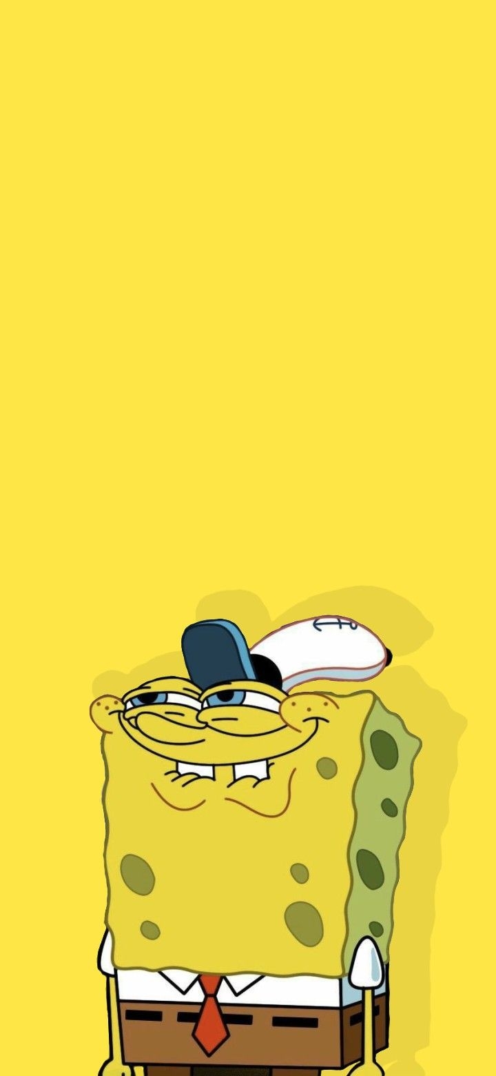 SpongeBob zeigt einen skurrilen Ausdruck und verkörpert einen retro Straßenstil