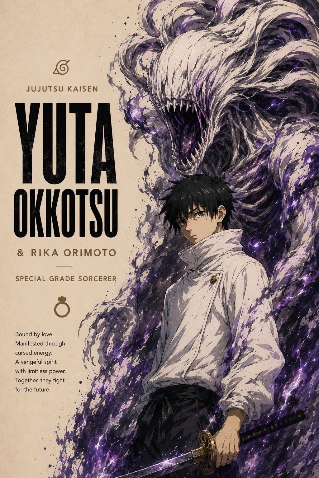 Yuta Okkotsu wallpaper showcases retro style and strong color tones