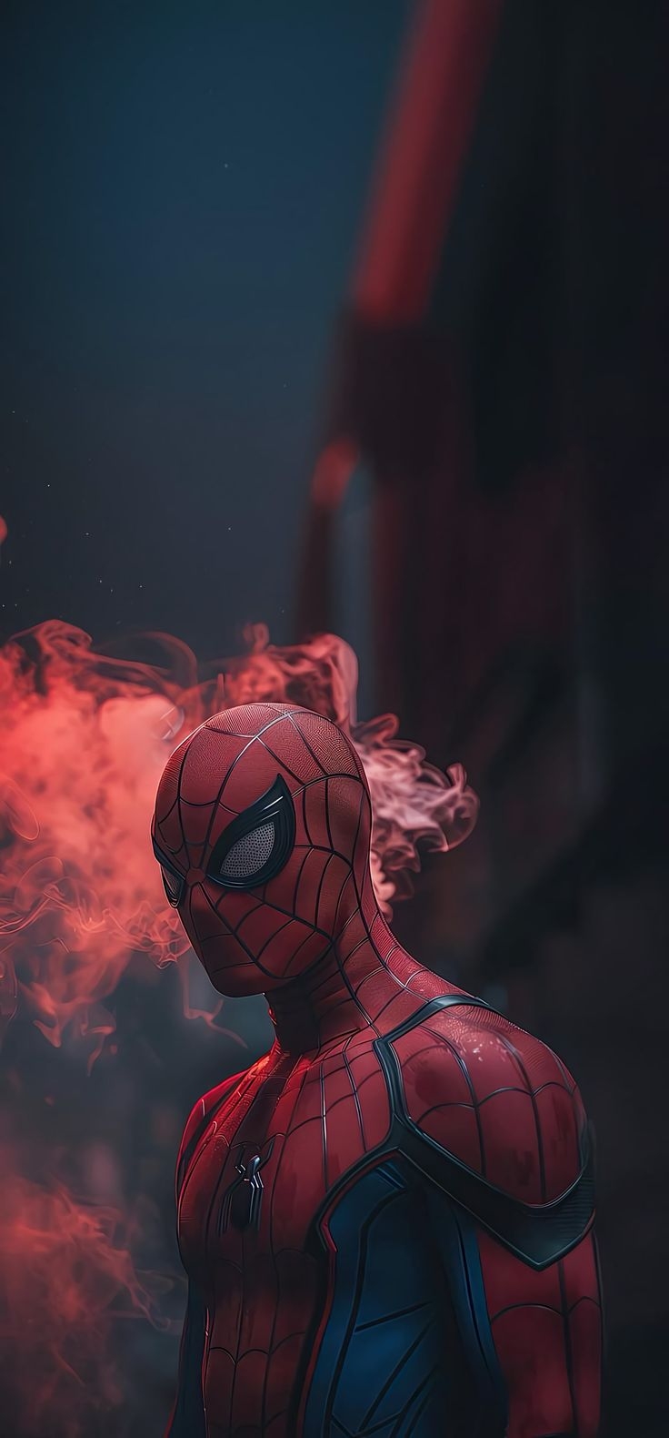 High-definition Spider-Man side profile wallpaper with a smoky background is perfect for dark tone enthusiasts