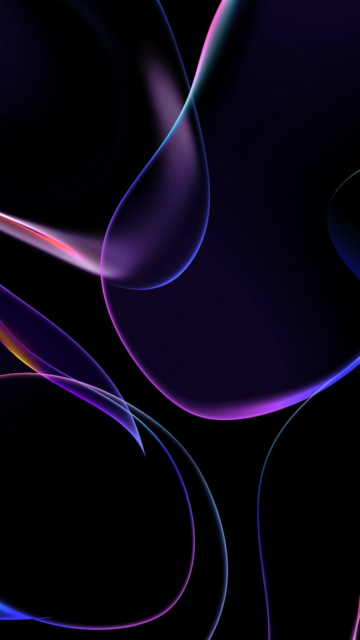 Este fondo presenta luces moradas y verde azulado fluyendo sobre un fondo negro profundo, mostrando una sensación futurista