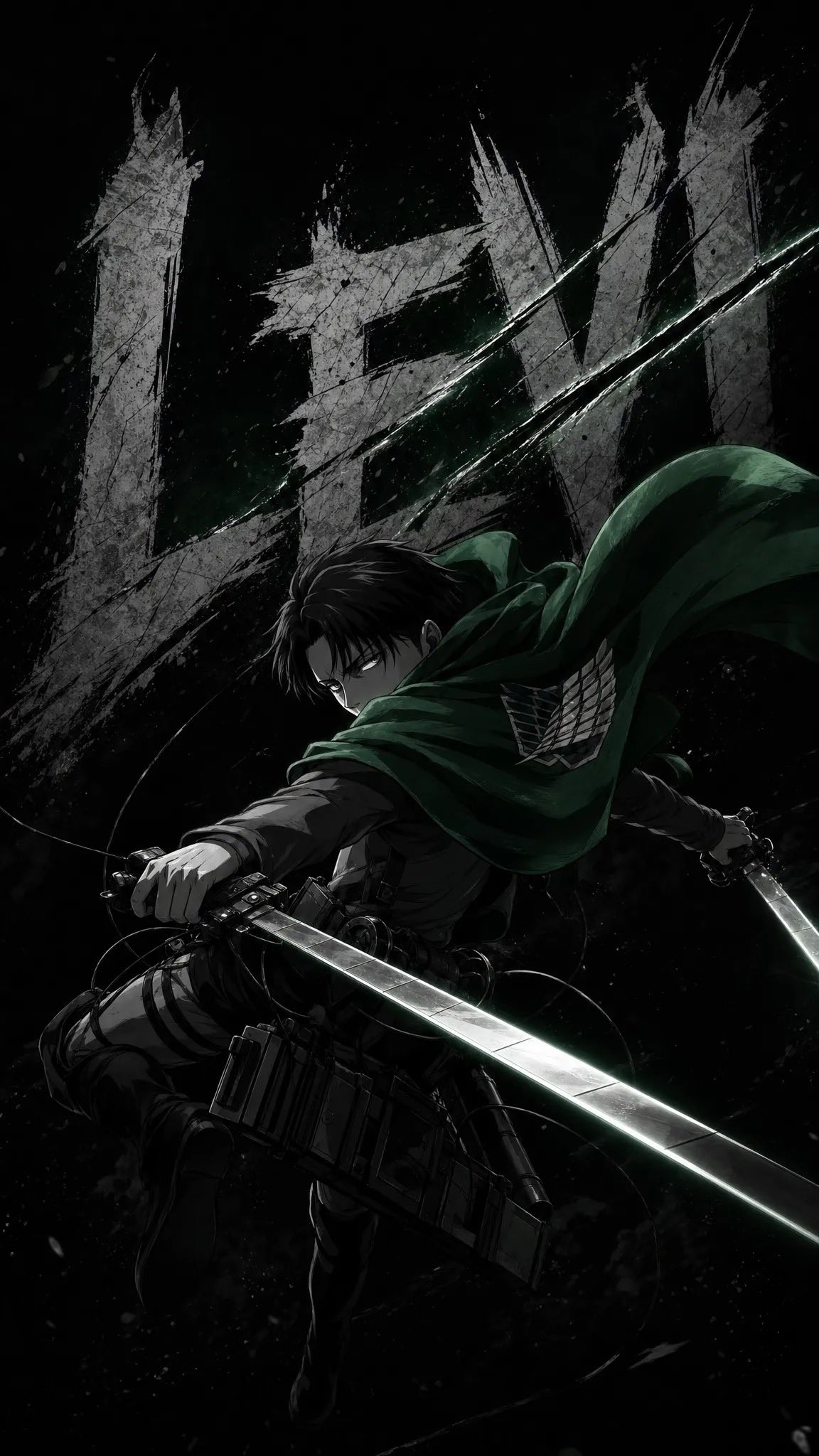 Levi showcases a strong visual impact with a cape and dual blades