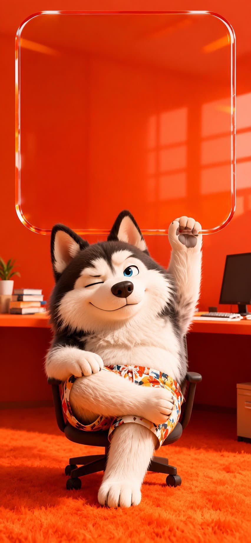 Cute cartoon husky wallpaper