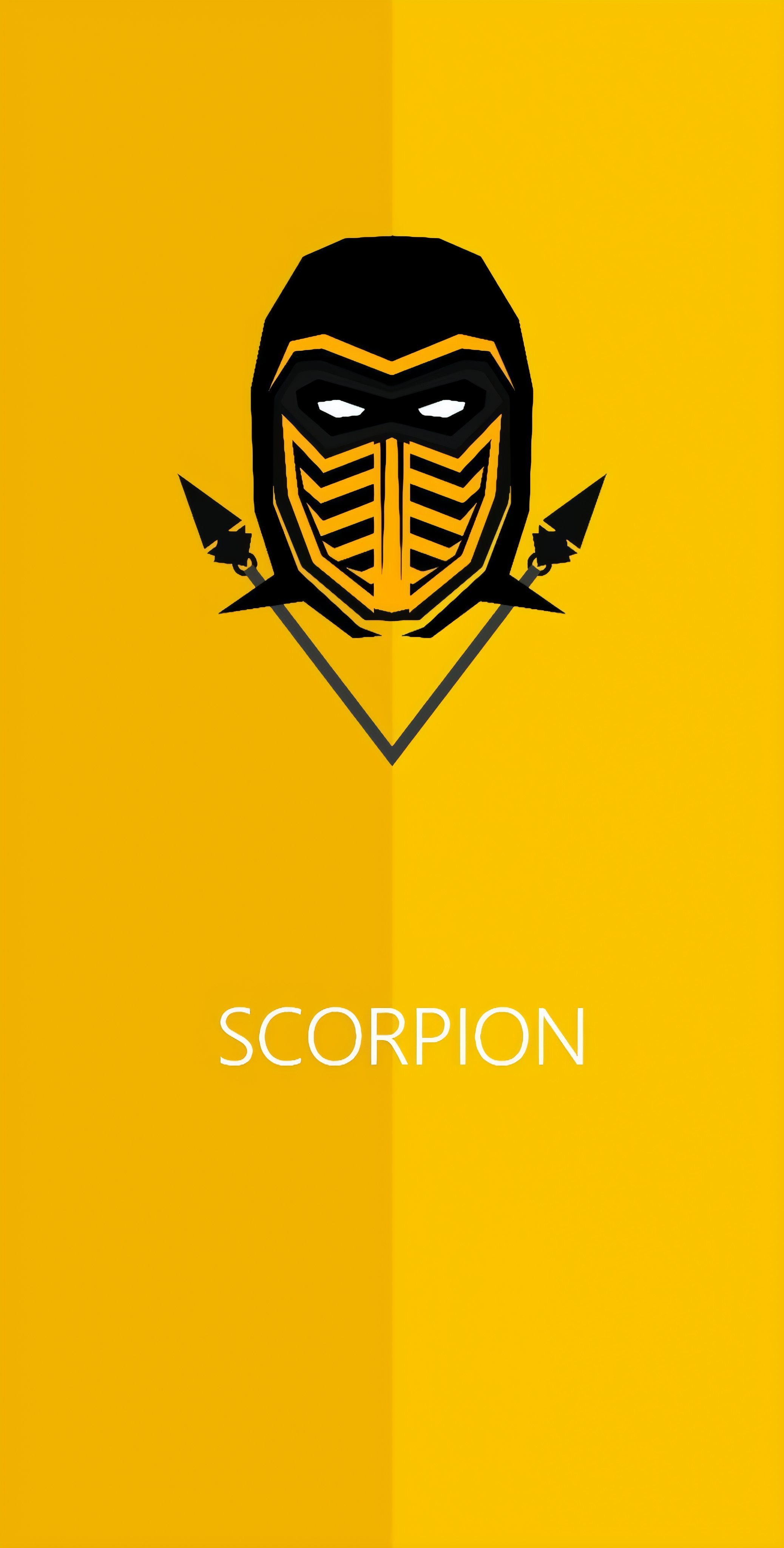 Diseño minimalista de la máscara de ninja de Escorpión