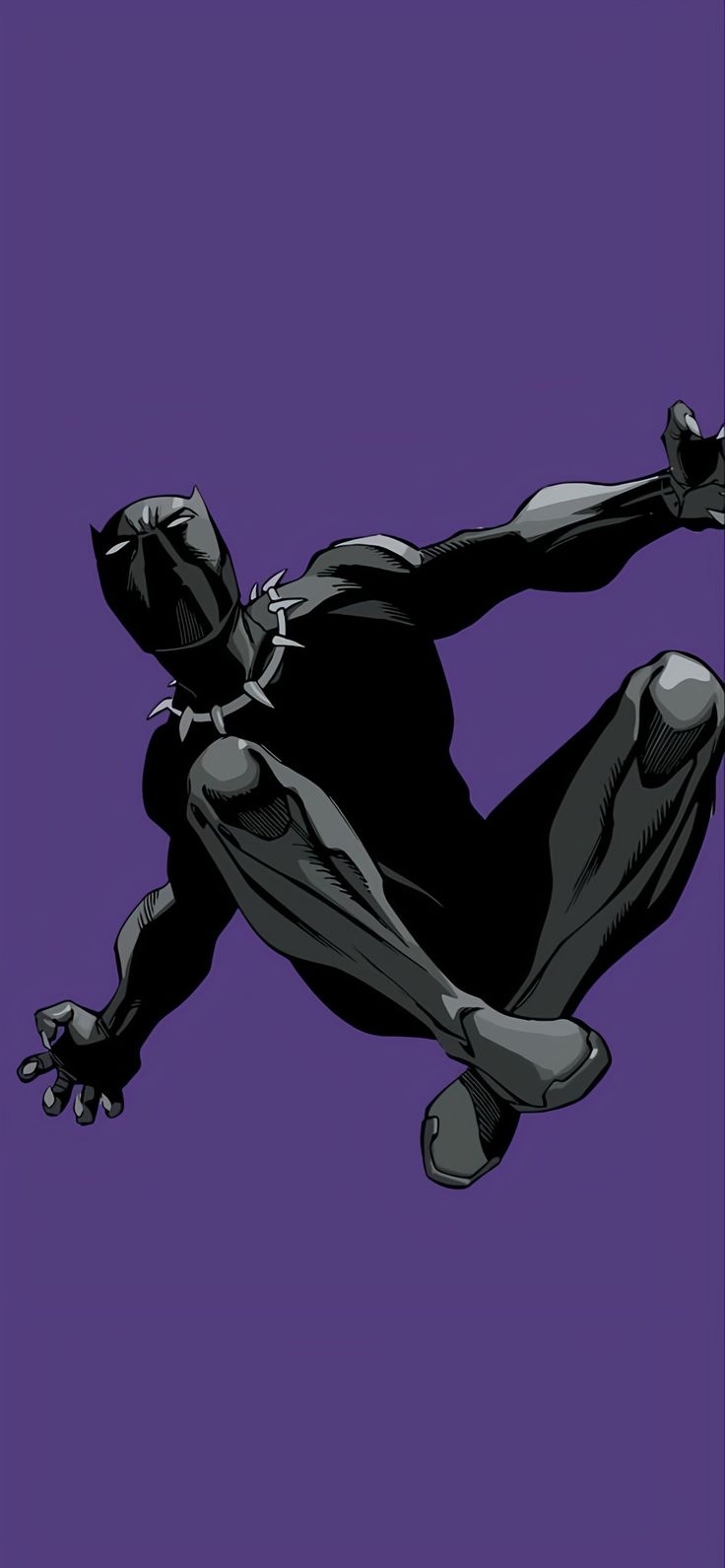 La silhouette dynamique de la panthère noire saute sur un fond violet