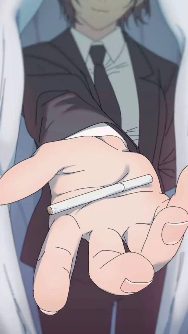 Eine Cartoon-Hand hält einen weißen Zylindrischen Gegenstand