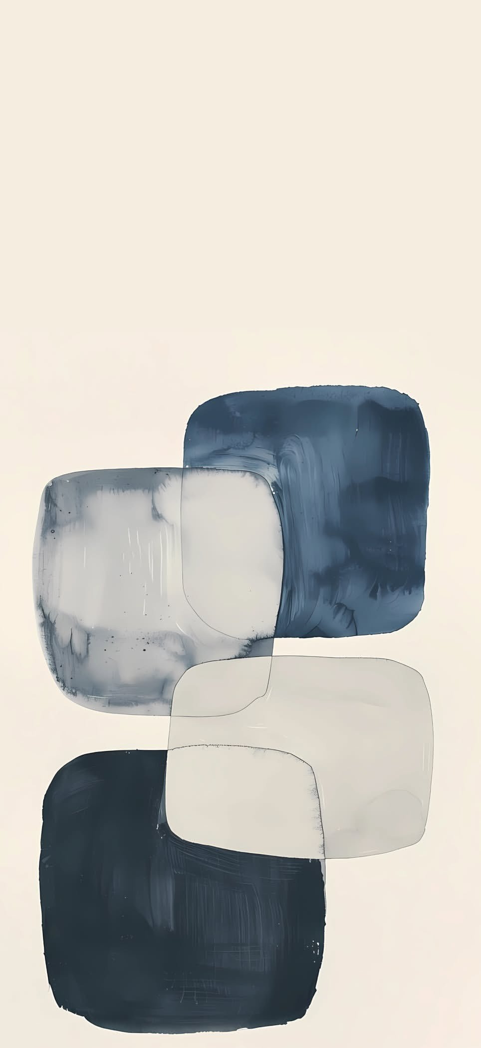 A minimalist abstract work exploring geometric softening