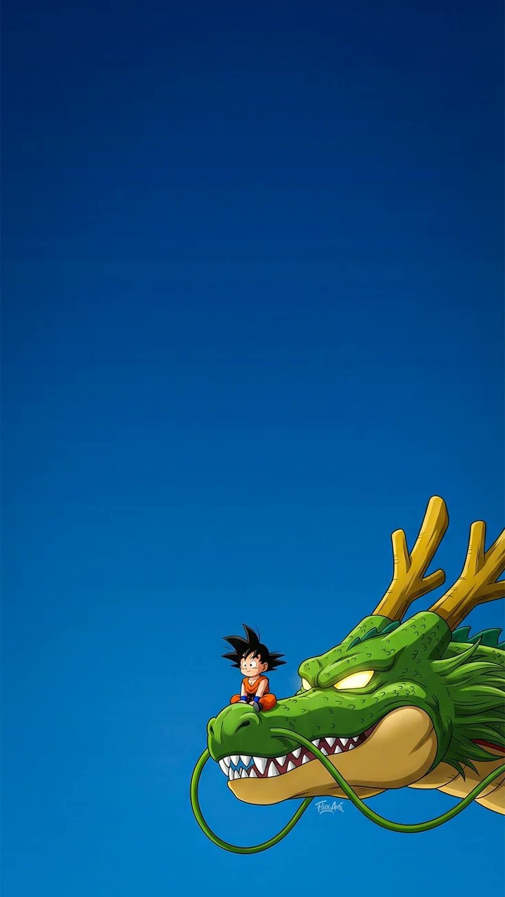 Little Wukong soars in the blue sky riding a green dragon