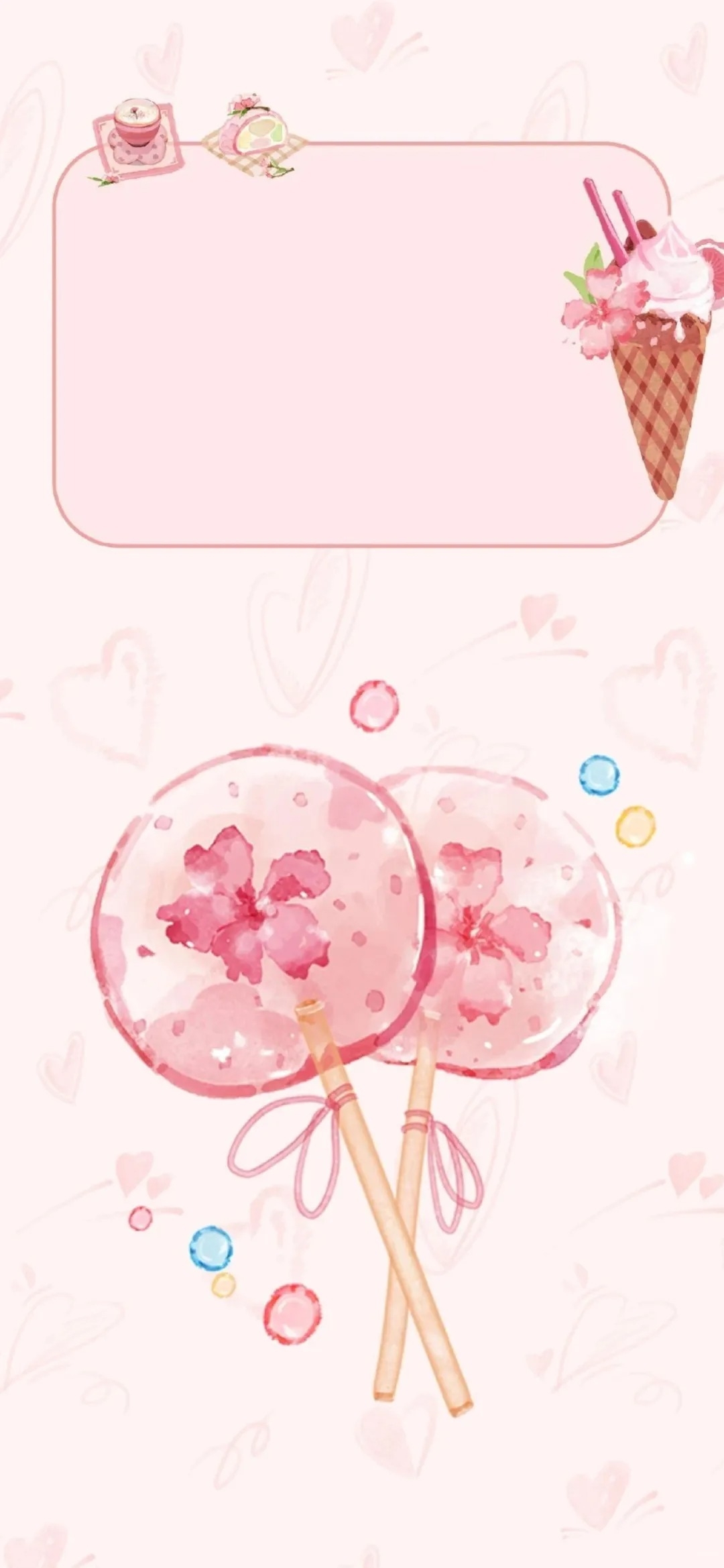 Sakura-themed dessert wallpaper is perfect for gentle girls