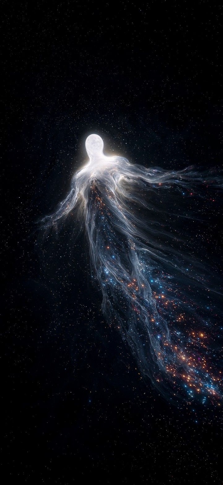 Nebula figure floating in space