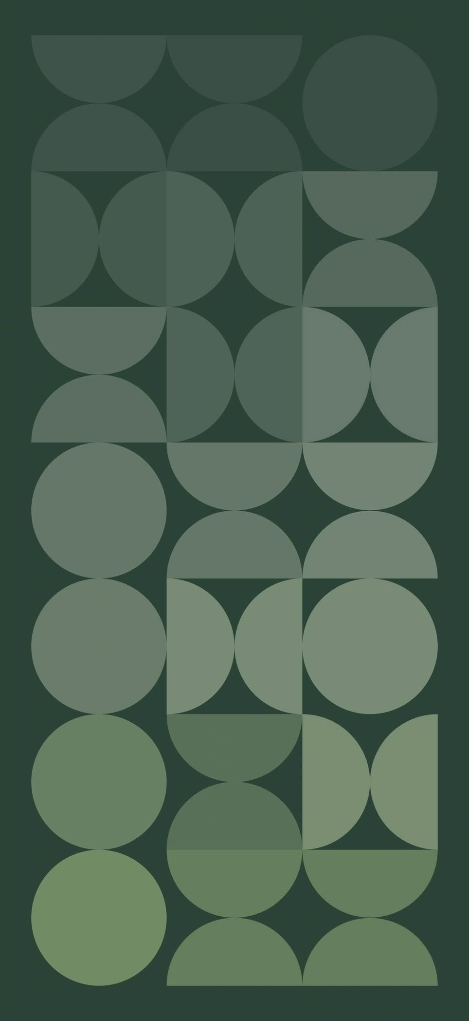 The Bauhaus style green geometric wallpaper showcases a gradient mesh design