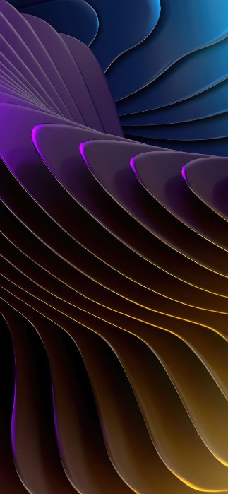 The blue-purple gradient flowing curve wallpaper showcases a sense of futuristic technology