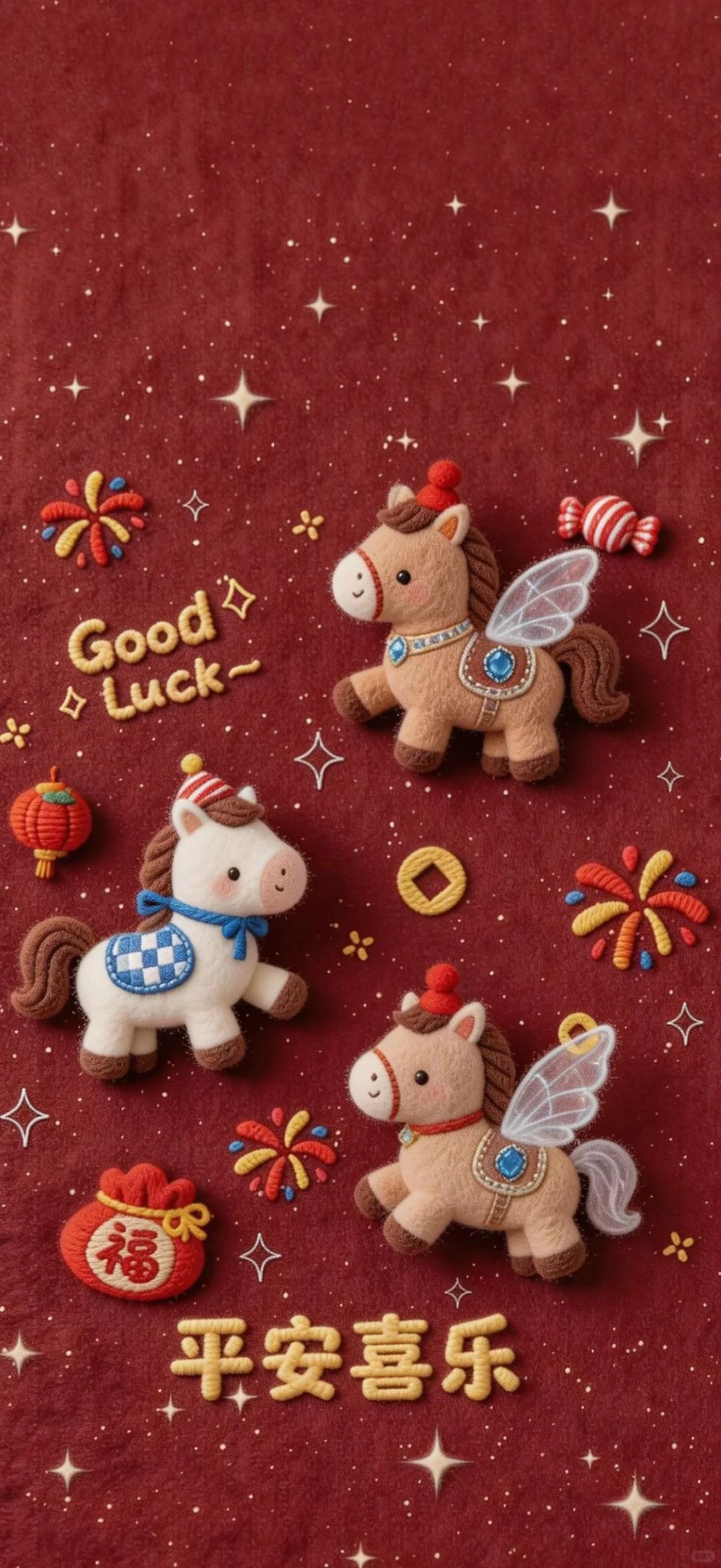 Wool felt pony wallpaper is perfect for users with a girl heart