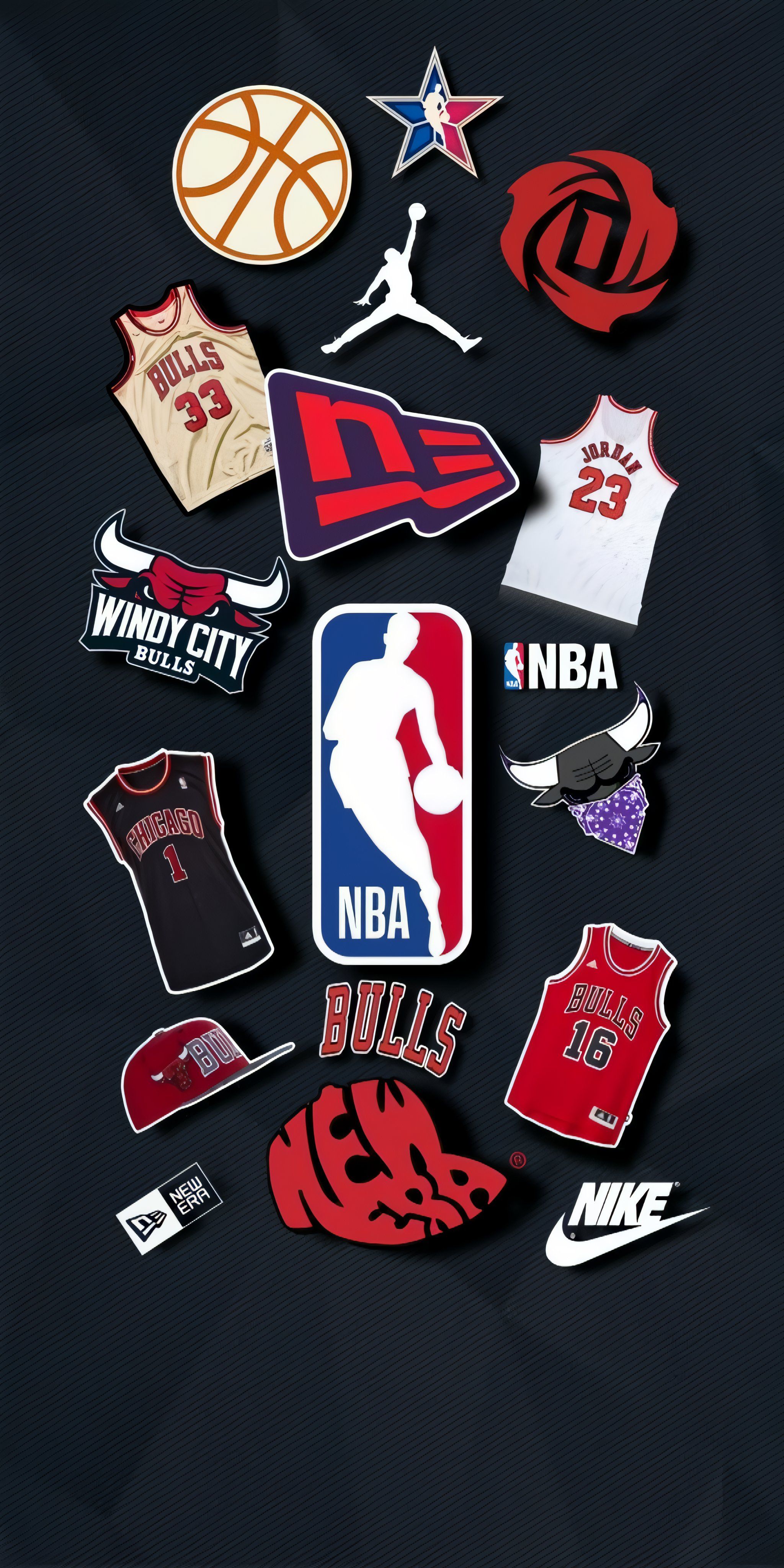 Eine düstere grafische Collage der Chicago Bulls und NBA-Memorabilien