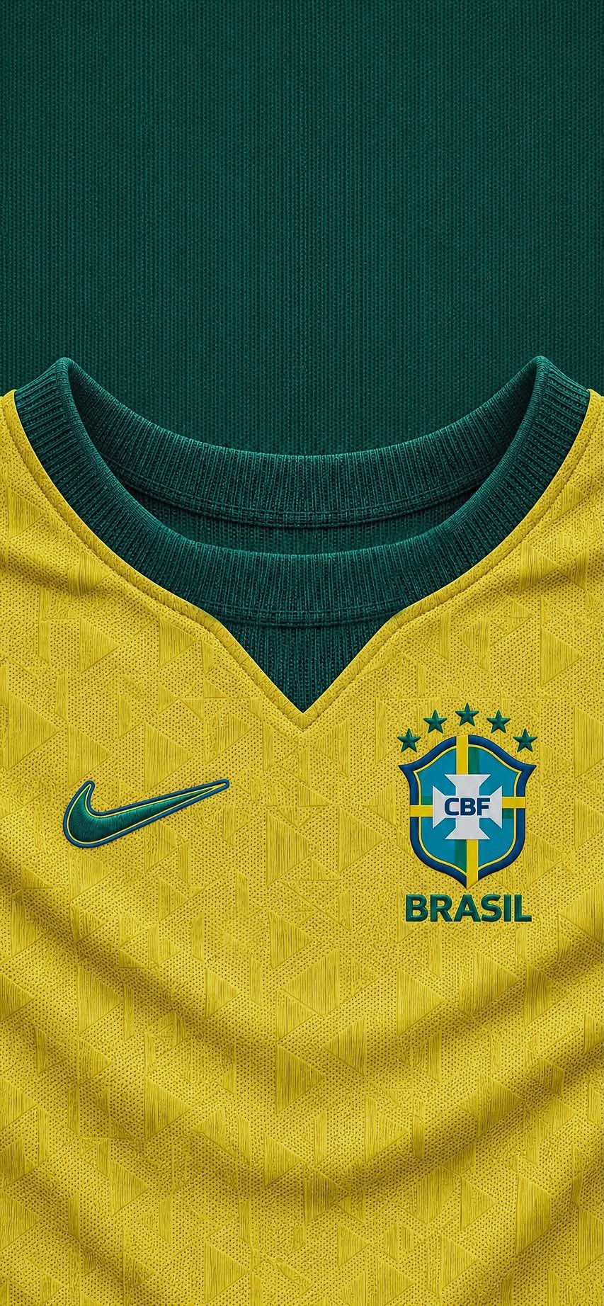 This Brazilian flag features neon colors with vibrant teal and gold-yellow standing out with intense saturation