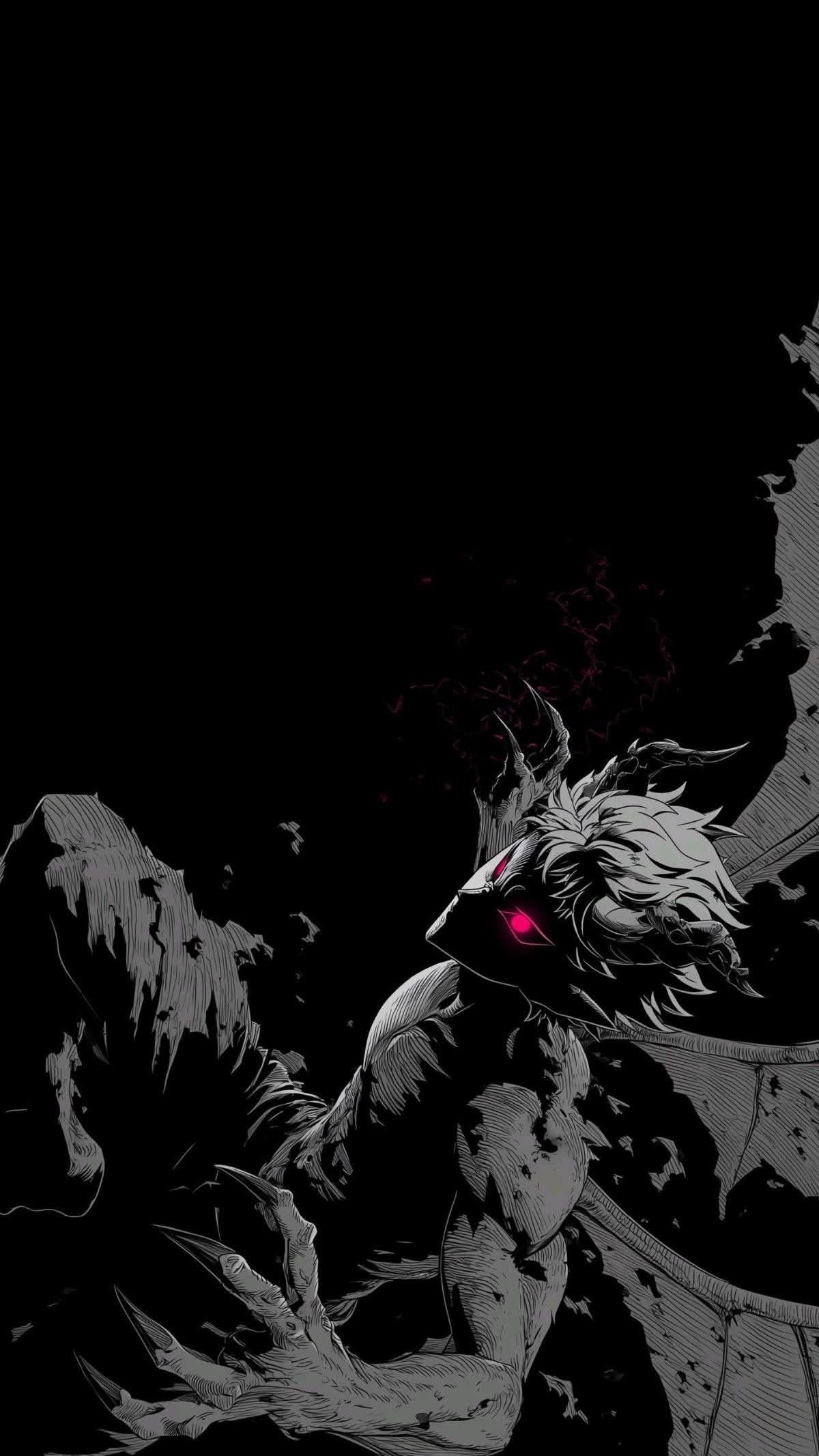 A dark atmospheric piece with fragmented white shapes floating against a deep black background