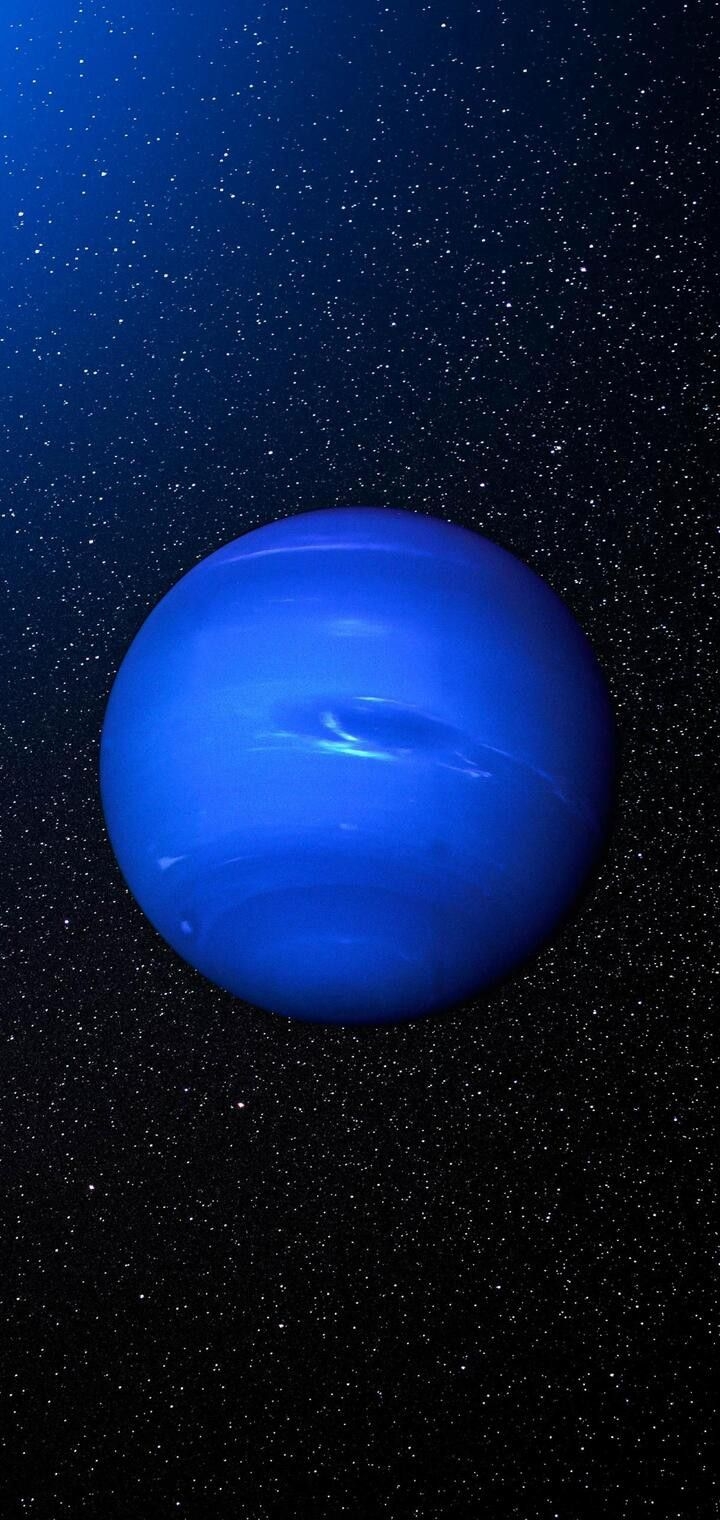 El fondo de pantalla del teléfono muestra el cielo estrellado de Neptuno