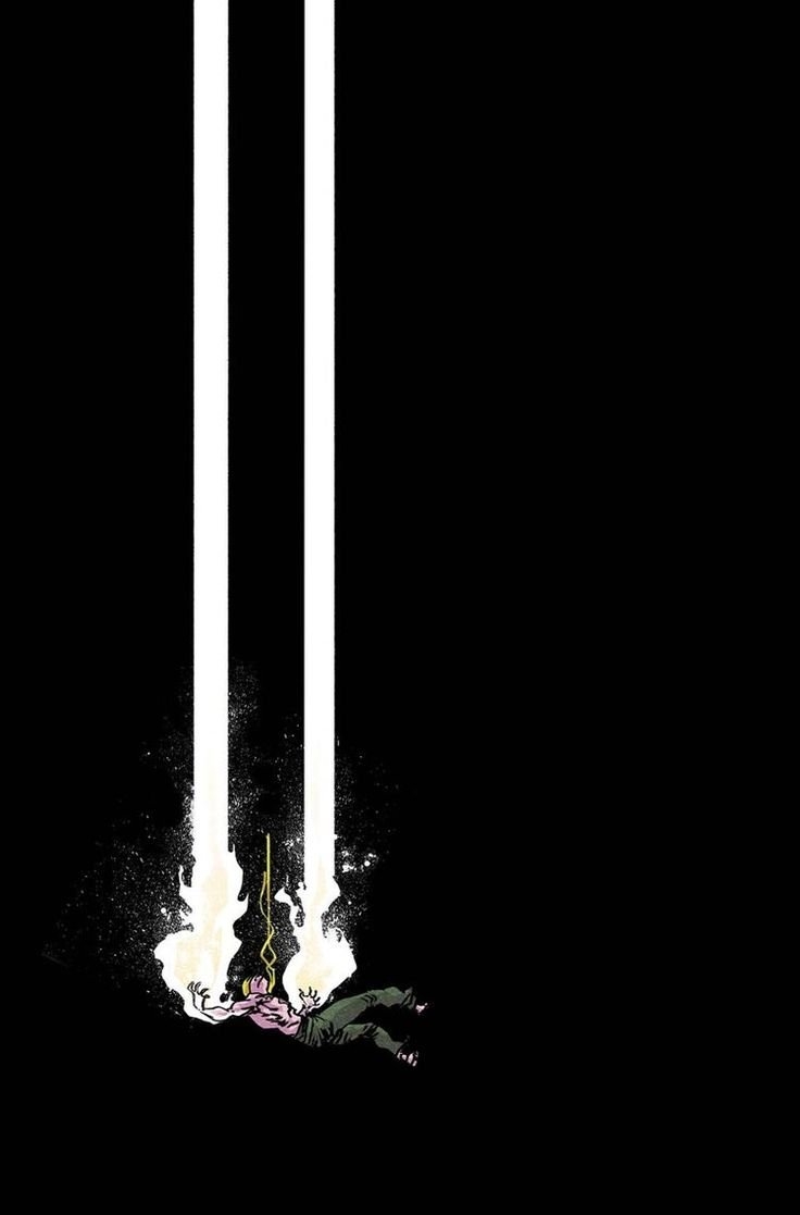 This image exemplifies minimalist graphic storytelling with bold comic book aesthetics