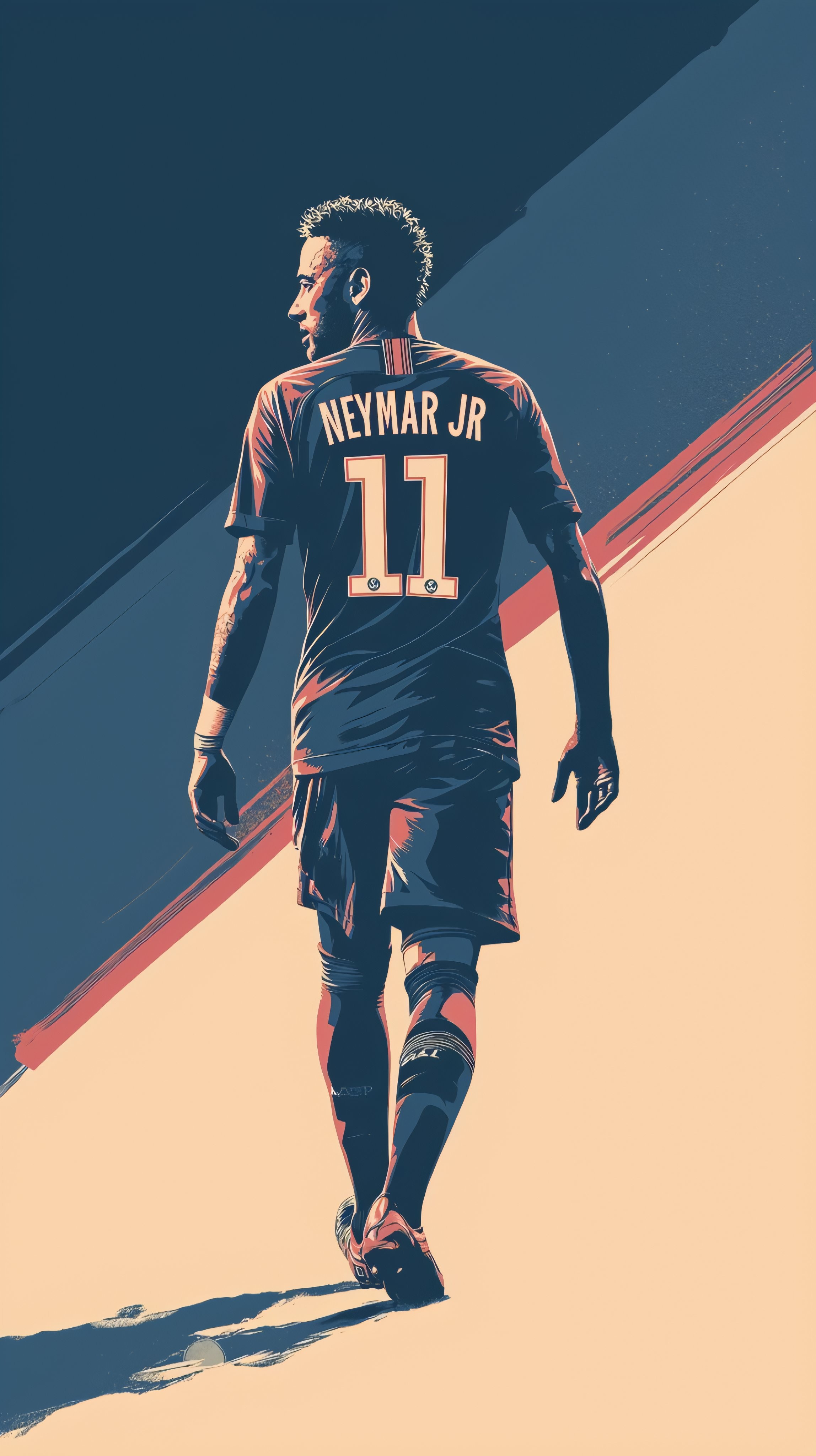 Neymar camina con la camiseta oscura del Paris Saint-Germain
