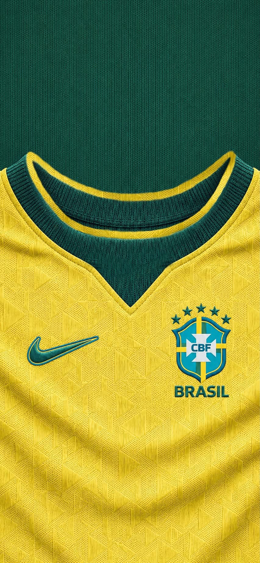 The Brazilian flag features a circuit-board pattern, combining elements of sportswear and digital art