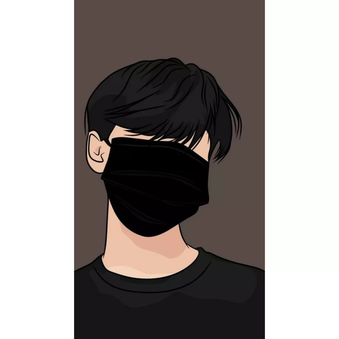 Minimalist black and white anime wallpaper featuring a cool short-haired boy's profile
