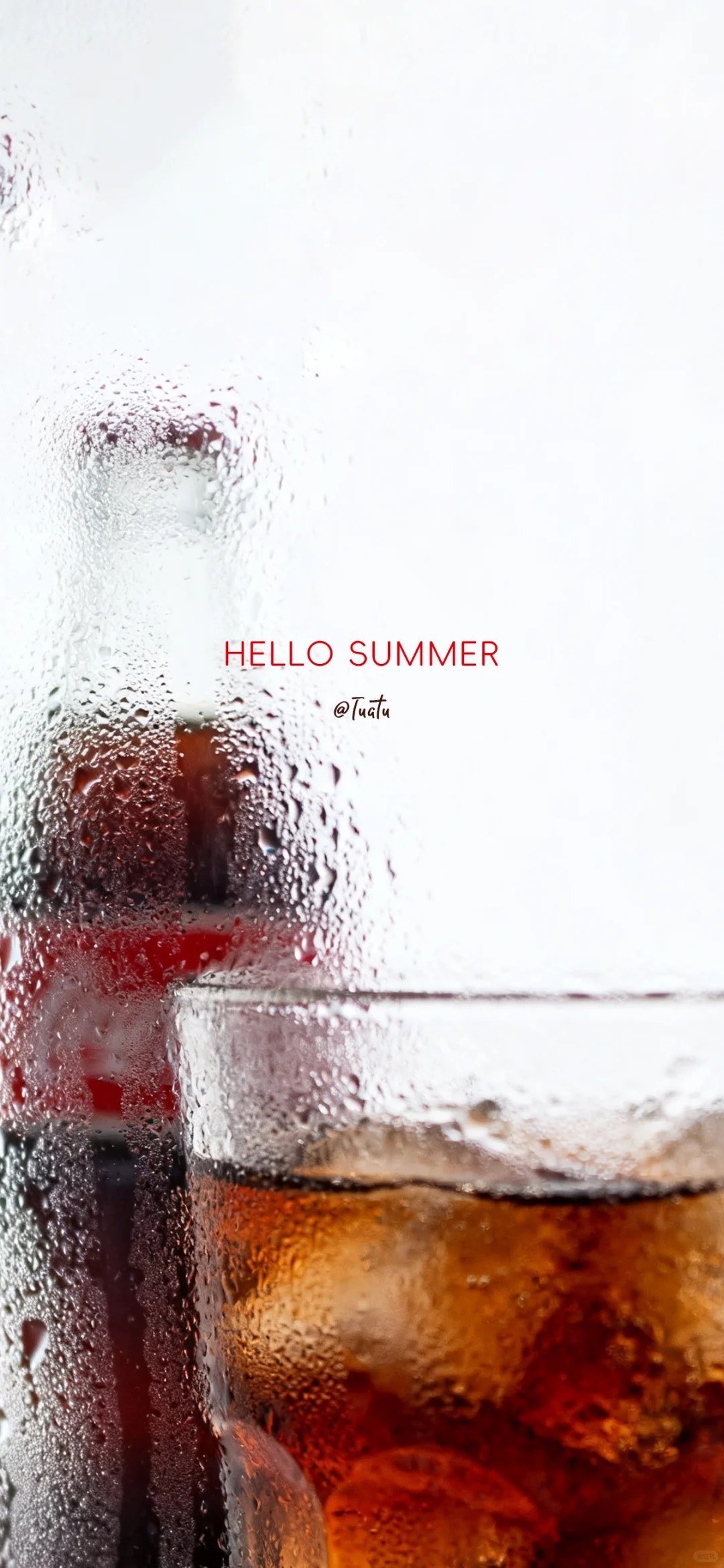 Summer bottle and cup wallpaper design perfect for couples and party lovers