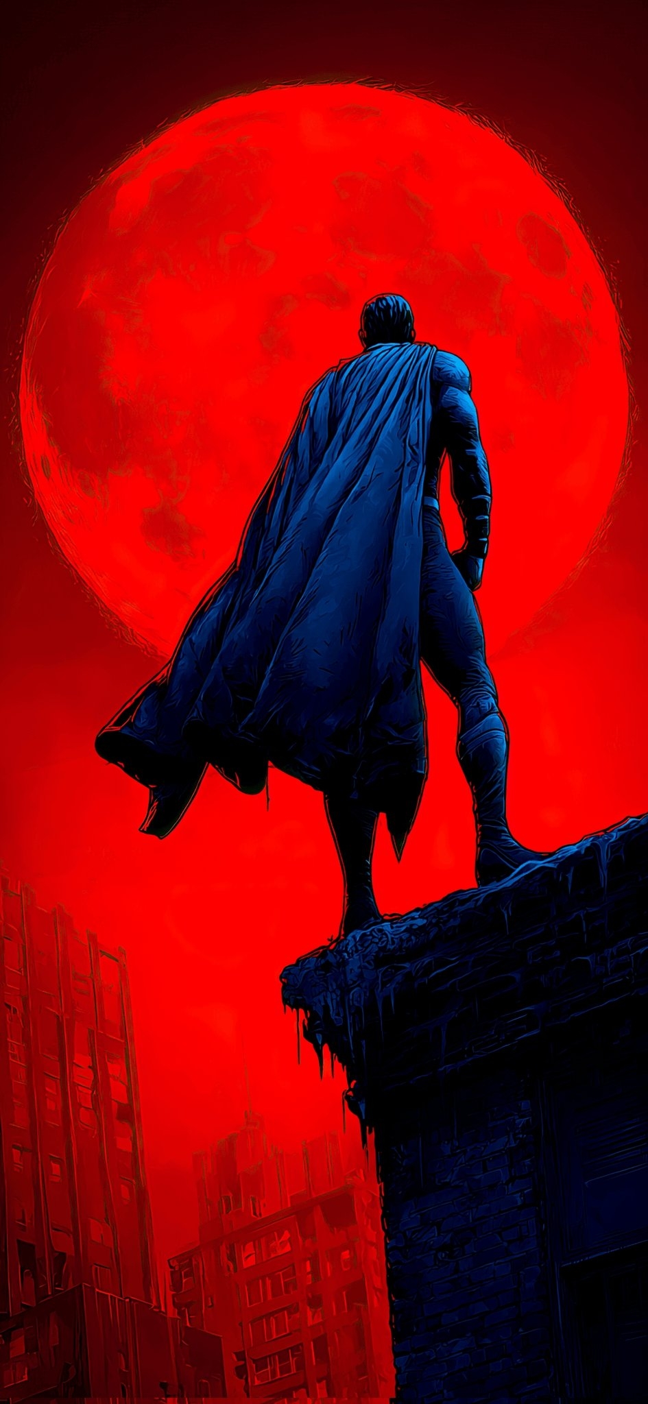 Heroic figure guarding a hostile city